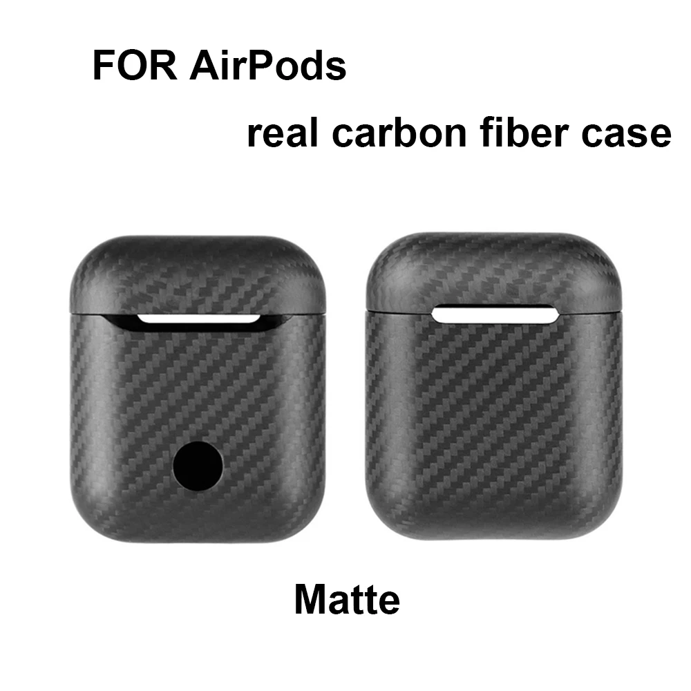 Чехол из настоящего углеродного волокна для Apple AirPods, чехол, аксессуары, роскошный тонкий противоударный жесткий чехол из углеродного волокна с узором для наушников - Цвет: Matte