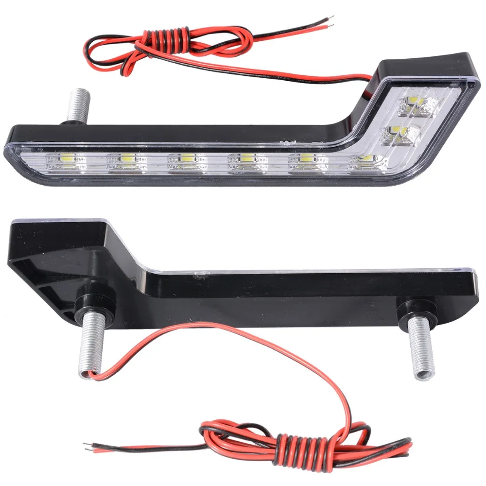 

2x 8 5050 LED DRL Daytime Running Head Lamp L shape Fog Light white Waterproof Kit 12V Universal Car Styling