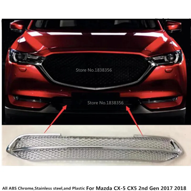 For Mazda CX-5 CX5 2nd Gen 2017 2018 car auto body protection detector ABS Chrome trim Front up Grid Grill Grille panel 1pcs For Mazda CX-5 CX5 2nd Gen 2017 2018 car auto body protection detector ABS Chrome trim Front up Grid Grill Grille panel 1pcs