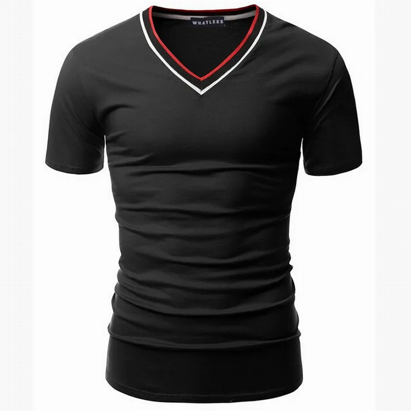 Camiseta masculina мужская Новые Марка Лето Хлопок Короткий рукав V-образным Вырезом топ