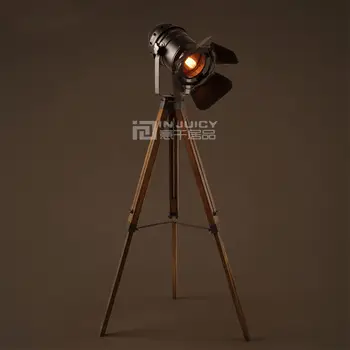 

Vintage E27 LED Iron Wood Bedroom Living Room Loft Corridor Bar Adjustable Floor Lamp Light Gift Decor