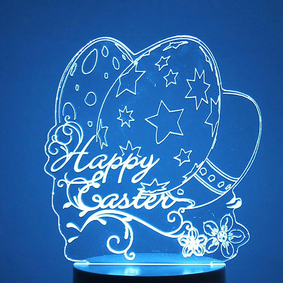 3D визуальный Спальня постели декора подарки Красочные Рождество звезда яйцо Форма LED Настольная лампа Рождество ночник USB для сна свет