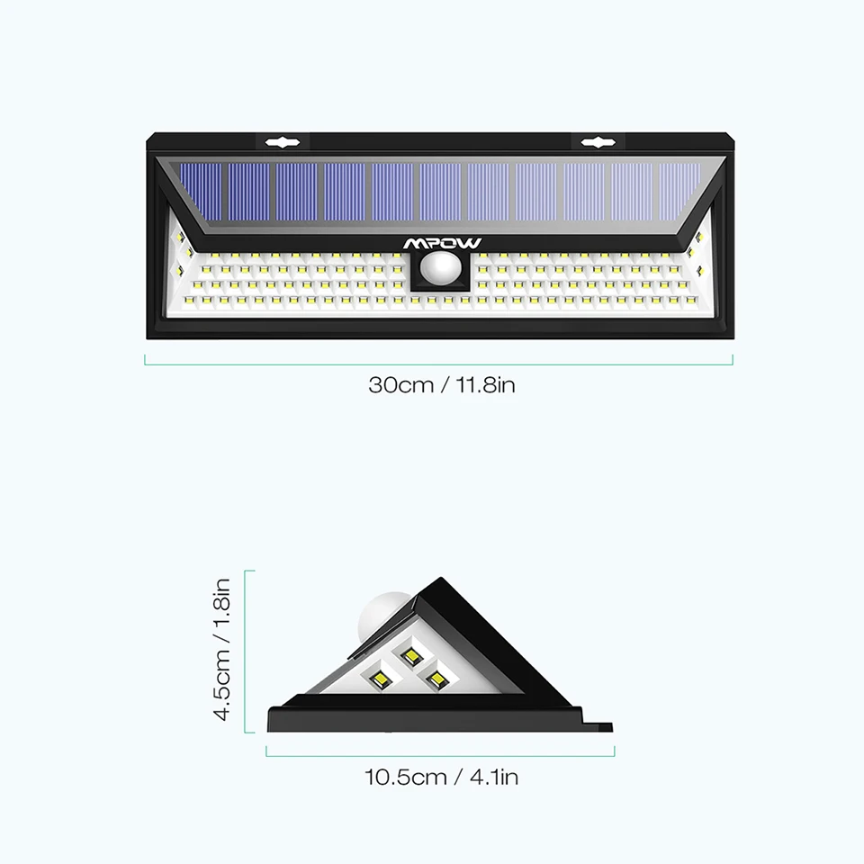 Mpow CD126 супер яркий 102 светодиодный светильник на солнечных батареях Водонепроницаемый Открытый Сад безопасный светильник s лампы с движения Senor 3 регулируемые модели