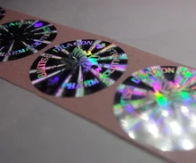 custom made hologram stickers with letter Free design void if removed