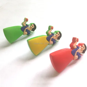 

New 3pcs Cartoon Cabinet Knobs Kids Drawer Rubber Handles Closet Pulls Snow White Kindergarten Shake Handles Shoes Box Bas Pull