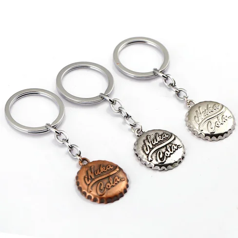 

1Pcs/set Hot Cool game Fallout 4 Beer cap shape pendant keychain Fashion car key ring key holder for fans gift Action2-002