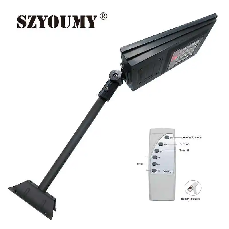 

SZYOUMY 20 LEDS Solar Powered Street Light Walkway Light With Remote Controller With Bracket Outdoor Garden Security Lamp