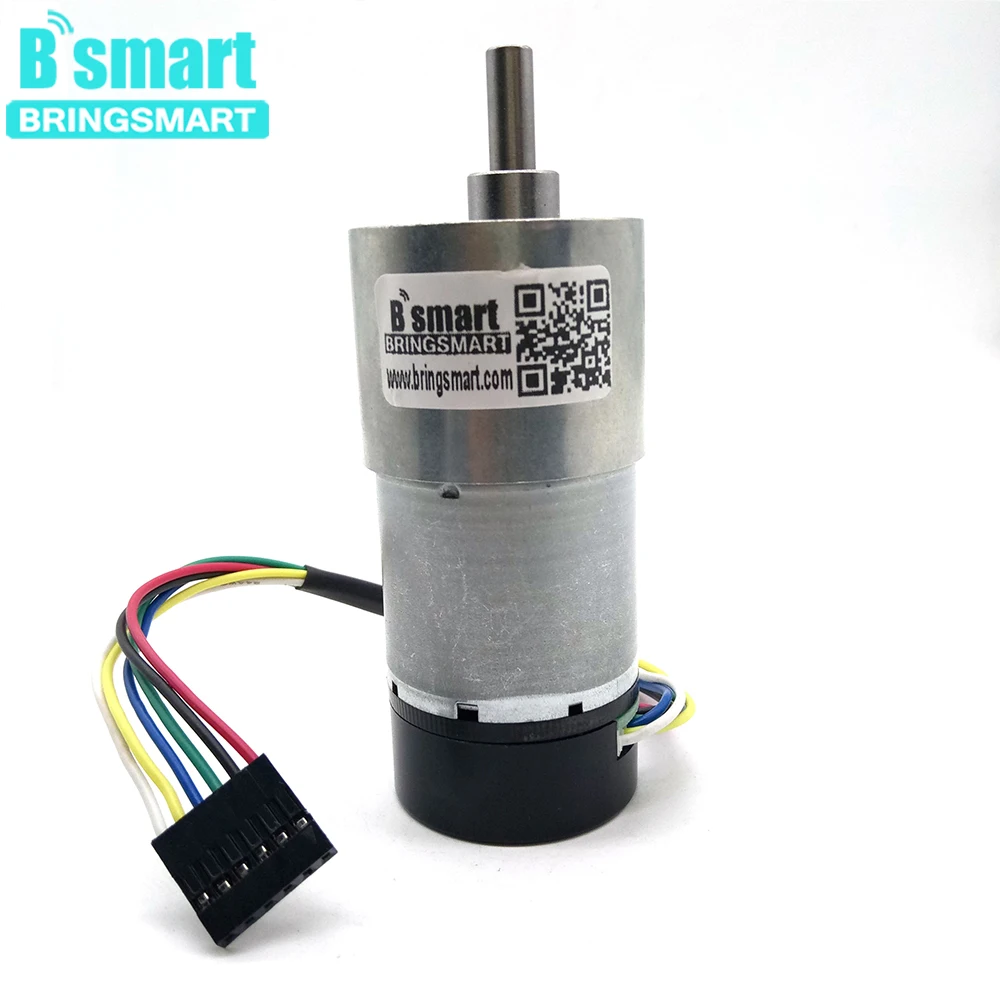 

Bringsmart DC 12v Gear Motor JGB37-3530GB Mini Encoding Motor 24V High Torque Encoder DC Motor 10-1600rpm Signal Feedback Disk