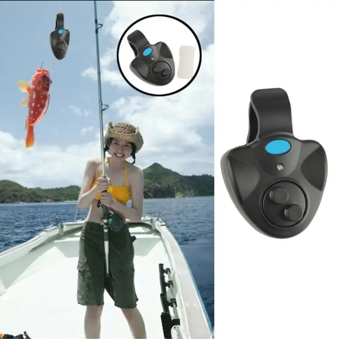 Высокий электронный рыбий Укус Искатель Сигнализации светодиодный легкий колокольчик клип на удочку инструменты принадлежности DOG88