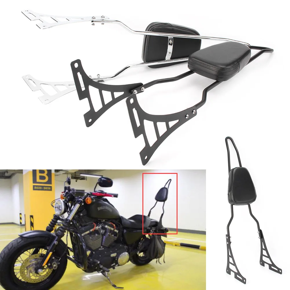 27399円 蔵 バックレスト Harley Sportster 883 1200 2004-2021のためのChrome Sissy Bar短い背もたれのフィット Chrome Bar Short Backrest Fit For 2004-2021