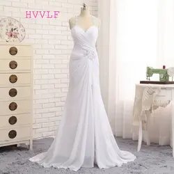 Vestido De Noiva 2019 пляжные свадебные платья Русалка Холтер шифон аппликация кружево Винтаж свадебное платье HVVLF