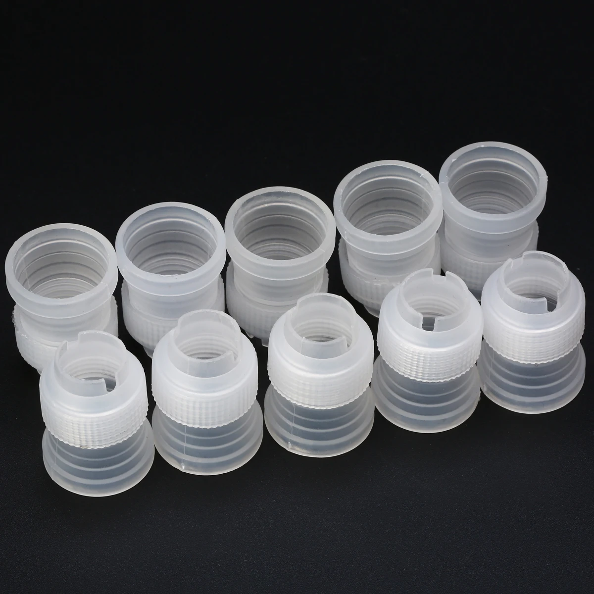 Mayitr 10pcs Fondant Cake Coupler Icing Piping Pastry Bags Nozzles Sugarcraft Adaptor For Bakeware Decor Tool