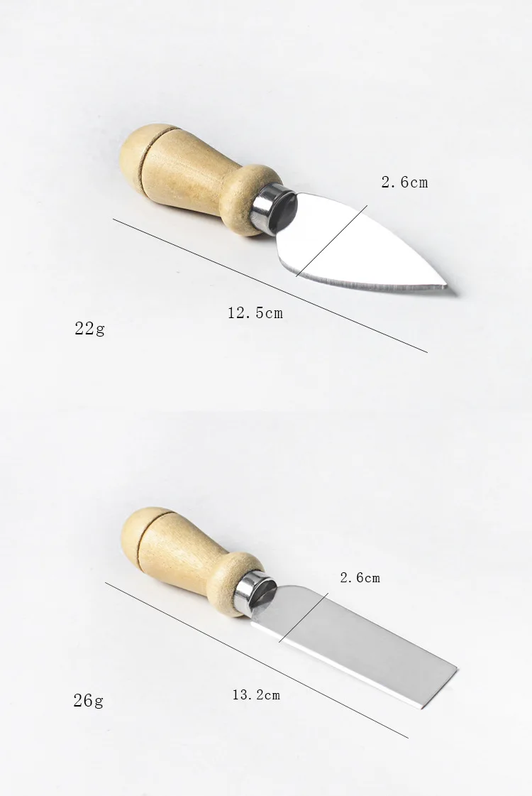 Столовые приборы для сыра 4 шт./компл. нож для сыра 304 нержавеющая сталь круглая дубовая ручка деревянный нож для масла и сыра резак