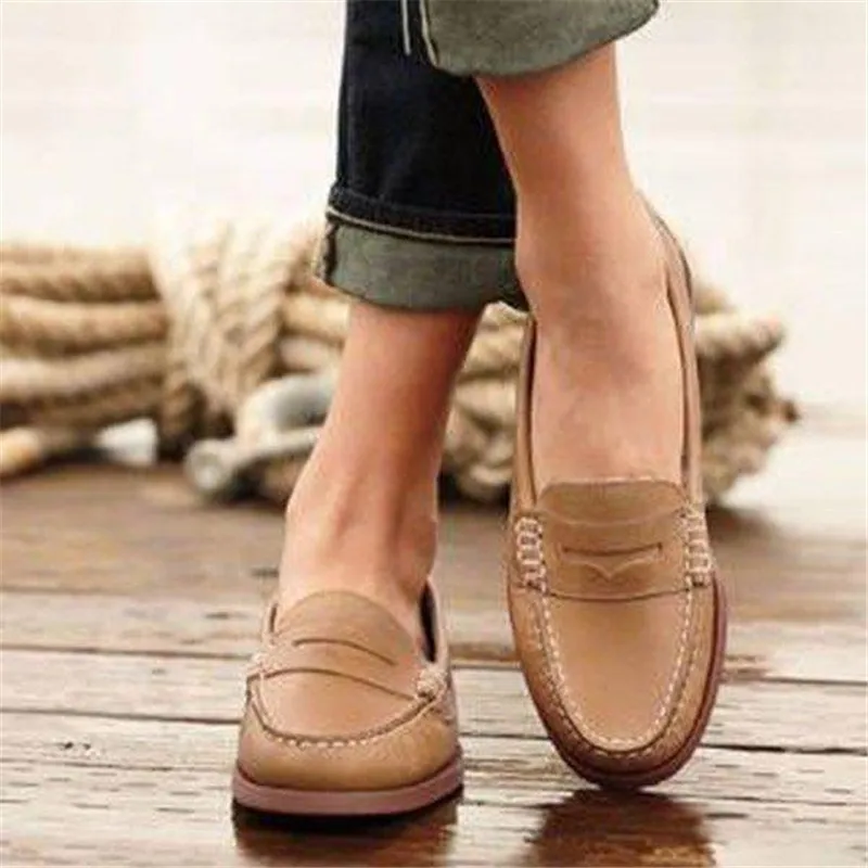 

LASPERAL Genuine Leather Women Shoes Luxury Women Loafers Moccasins Breathable Slip on Black Driving Shoes Plus Size 35-43