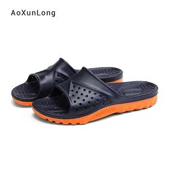 

2019 Hot Sale Men's Summer Slippers Hollow Soft EVA Bathroom Sandals Home Indoor Light Weight Elastic Comfort Anti-slip Slippers