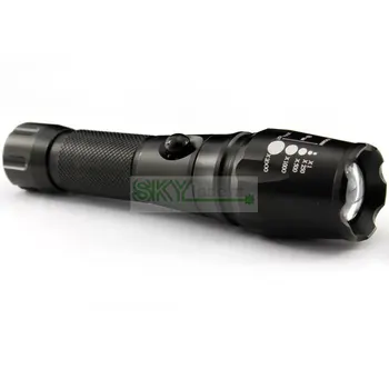 

XM-L T6 1600LM 7-Mode Zoomable White Flashlight - Black (1 x 18650 / 3 x AAA)