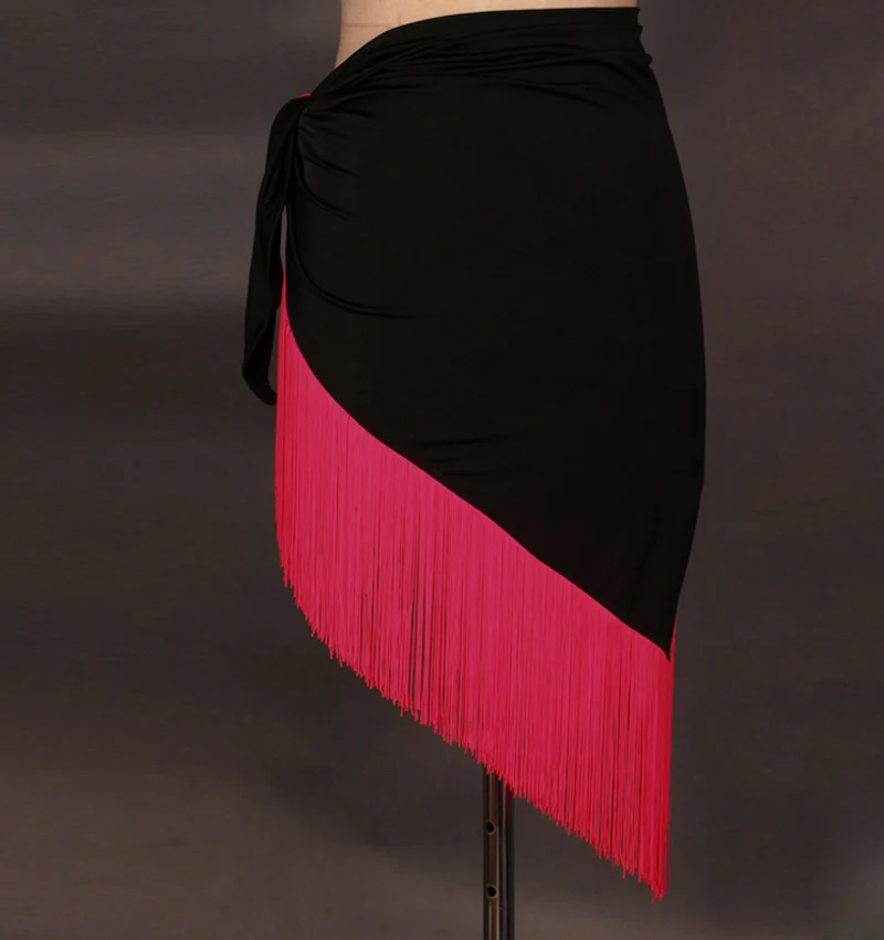 Латинская юбка для танцев для Для женщин 7 цветов Профессиональный Сумба кисточкой Танцы юбка взрослый дешевый Румба латиноамериканские танцы платье