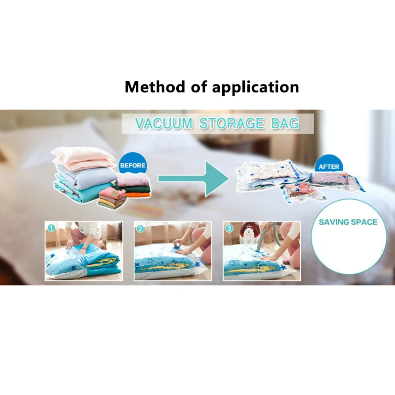Manually 9 Size Compressed Hot New High Quality Clear Universal Vacuum Storage Bags Pratical Organizer Bag&Pump Seal Space Saver