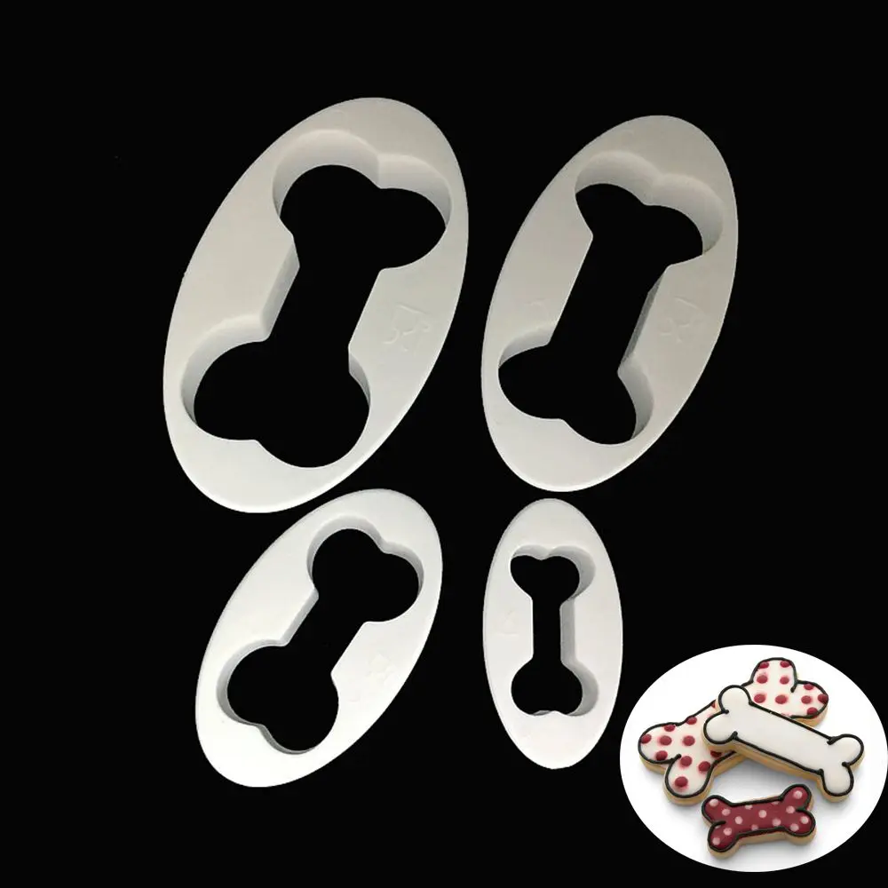 Buy 4Pcs/set Dog Bone Shape Cookie Cutter Fondant Cake