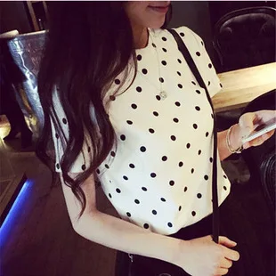 

ECTTC Plus Size Fashion Summer T Shirts Women Top Hole Short Sleeve White Dots Stars Print Blusa 2019 O Neck Casual Female T Shi