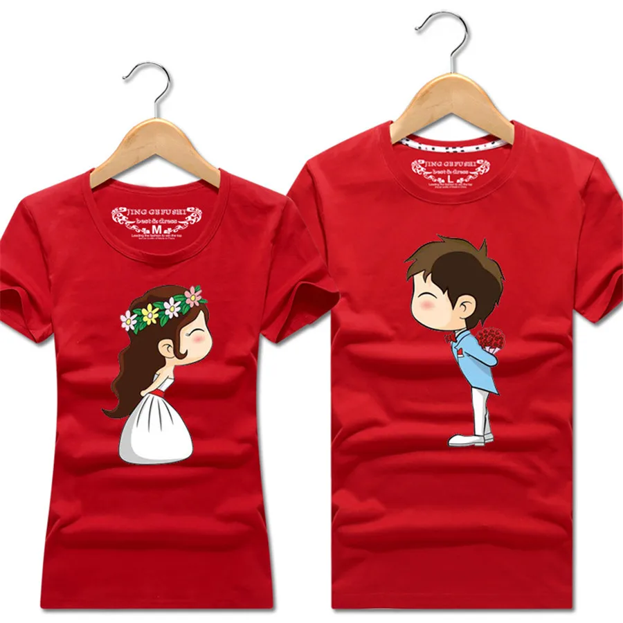 2018 spring summer men & women couple t shirt for lovers cartoon t shirts harajuku style character couple print t shirts tops 2018 spring summer men & women couple t shirt for lovers cartoon t shirts harajuku style character couple print t shirts tops