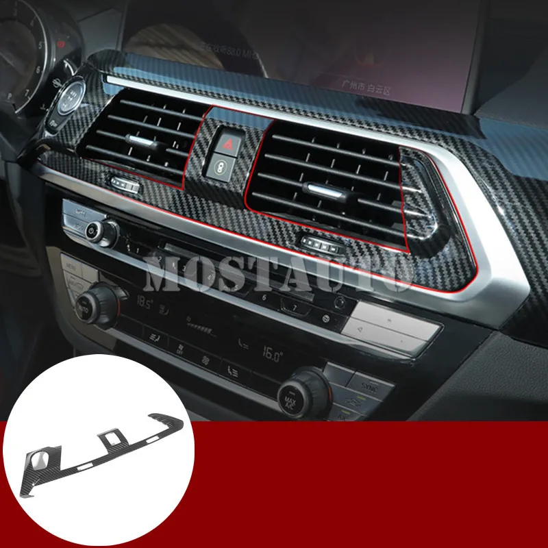 Для BMW X3 G01 X4 G02 углеродного волокна Стиль консоли, устанавливаемое на вентиляционное отверстие в салоне автомобиля крышка розетки- 1 шт