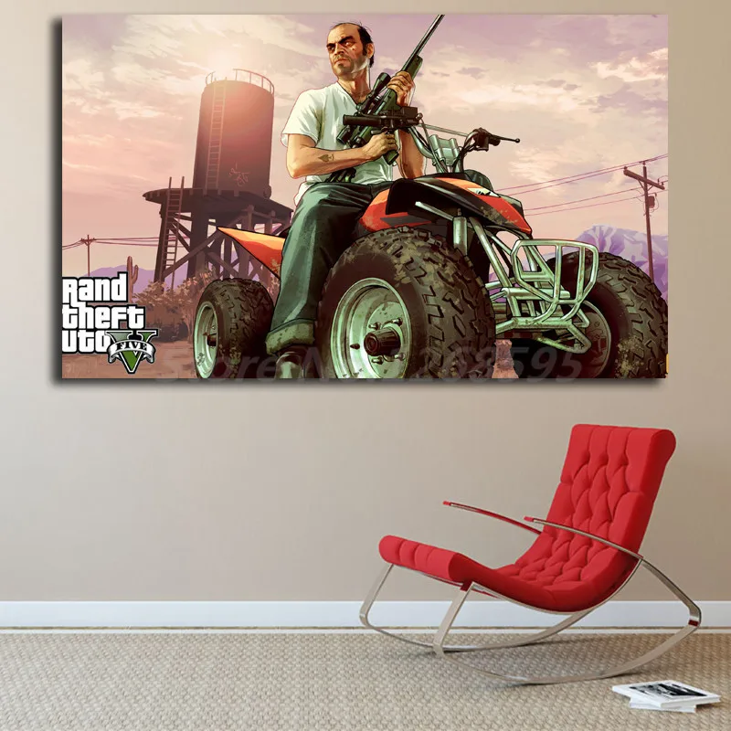 

Trevor Phillipsr GTA V HD Wall Art Canvas Poster And Print Canvas Painting Decorative Picture For Office Living Room Home Decor