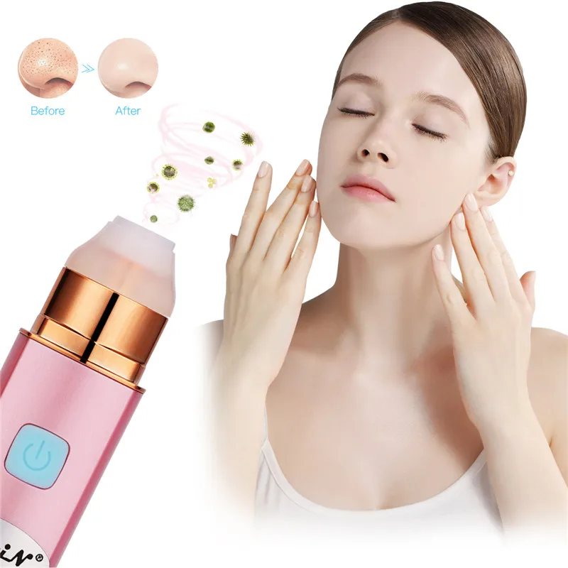 

Electric Blackhead Remover Vacuum Suction Face Pore Cleaner Battery Powered Facial Acne Black Head Removal 2 Silicone Heads 38