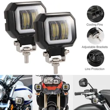 

2pcs 40W 8000LM 3 Inch Waterproof Square LED Angel Eyes Light Bar Spot Light Motorcycle Offroad Car Boat Led Work Light for Cars