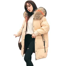 Зимний пуховик для женщин 90% белый пуховик с капюшоном винтажная ветровка парка Женская длинная куртка Feminino верхняя одежда