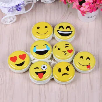 

Smiling Face Tin Storage Box Round Jewelry Box Portable Case Sewing Box Hot Mini Biscuits Candy Container LX6999