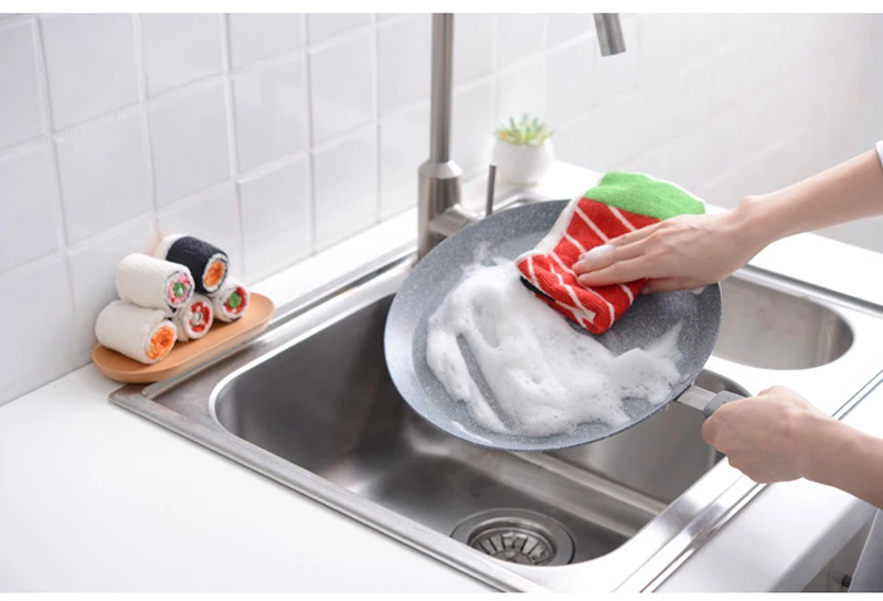3 шт./компл. Dishrag микрофибра в форме суши мытье полотенец мытье посуды чистящие подушечки масляное полотенце кухонные аксессуары