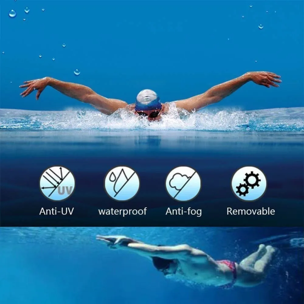Professional Swimming Goggles With Hat and Ear Plug Nose Clip Suit Waterproof Swim Glasses anti-fog Sport Swim Eyewear