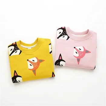 V-TREE Boys Shirts Color Cartoon T-shirt For Girl Cotton Girls Tops Child Shirt Candy Color Kids Blouse School Baby Sweatshirt 5