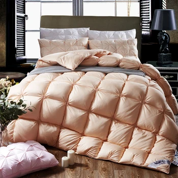 

2019 Golden Solid 3D Warm Twin Queen King Size Duvet Stitching Comforters Cotton Duck Goose Down Filler Quilting Quilt Blanket
