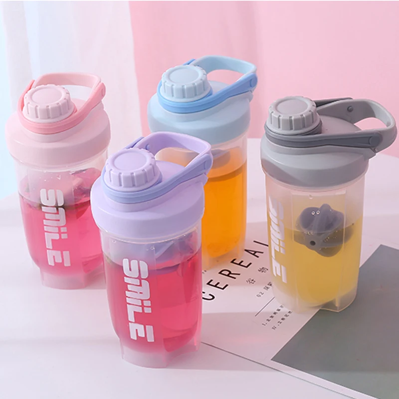 Sports Shaker Bottle Gym Fitness Bicycle Camping Cycling Water Bottles Protein Mixer Drink Powder Milk