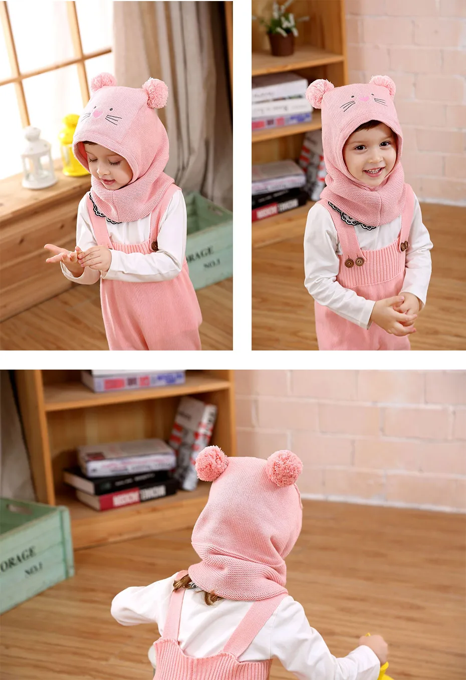 Bonnet De Noël Tricoté Enfant – Chapeau Chaud à Pompon Pour Fêtes (2-8 Ans)