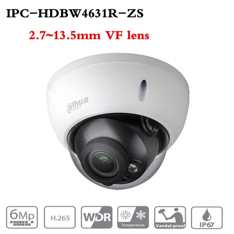 

Dahua Motorized Zoom Camera IPC-HDBW4631R-ZS Day Night CCTV IP Camera 30M IR Range Vari-Focus Network Camera H.265 6mp Camera