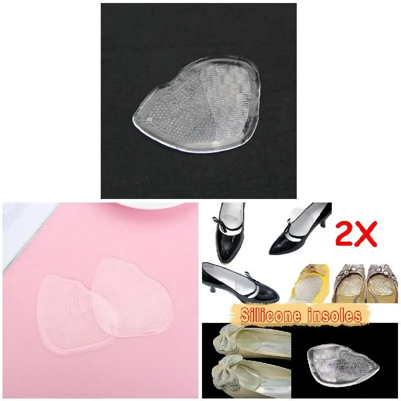 

1 Pair Silicone Elastic Insoles Cushion Protector Feet Palm Care Shoe Pad LBY2018