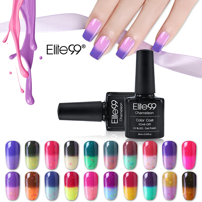 

Elite99 Cheese Mood Temperature Change Color UV Gel Nail Polish Semi Permanent Soak Off Color Changing Manicure Nail Art 10ml