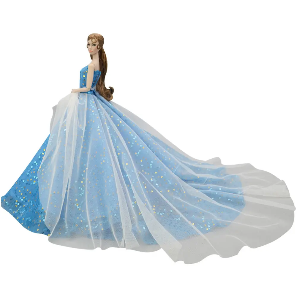 NK кукла принцесса одежда ручной работы свадебное платье модный вечерний наряд для куклы Барби аксессуары FR куклы игрушки JJ - Цвет: Белый