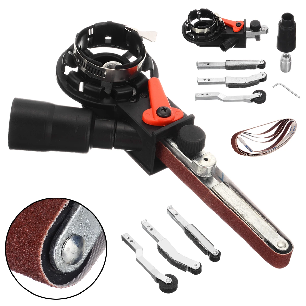 Mayitr Sander Sanding Belt Adapter Professional DIY Belt Head Sander for 4-1/2" / 5" Electric Angle Grinder