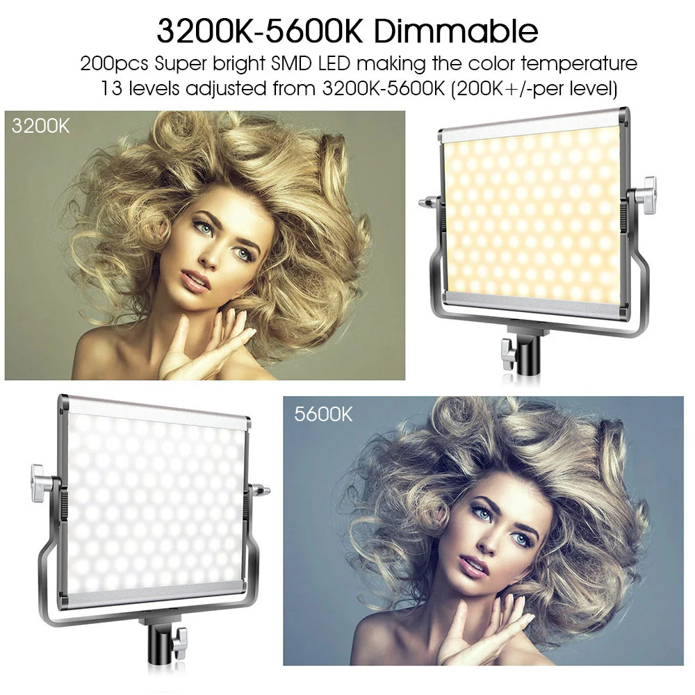  spash L4500 2 Sets LED Video Light with Tripod Bi-color 3200K-5600K CRI95 Photography Lighting Phot - 32881305160