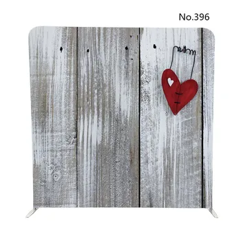 

No.396 Antique red wood broken heart hanging on white wooden pillow case backdrop with stand