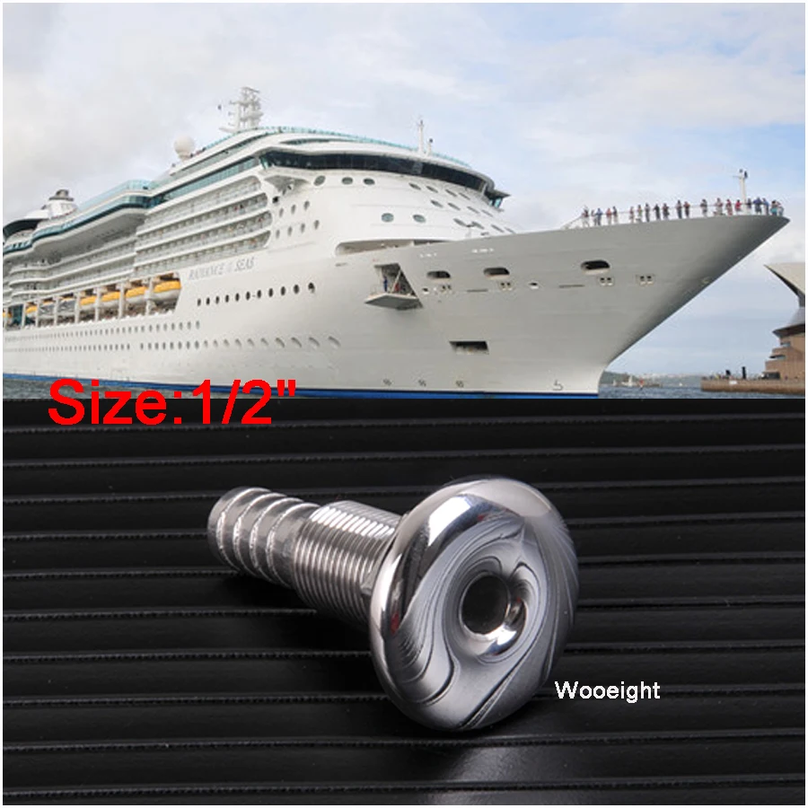 Boat Thru Hull Fitting Drain Hose Barb Marine 316 Stainless Steel Polishing Process