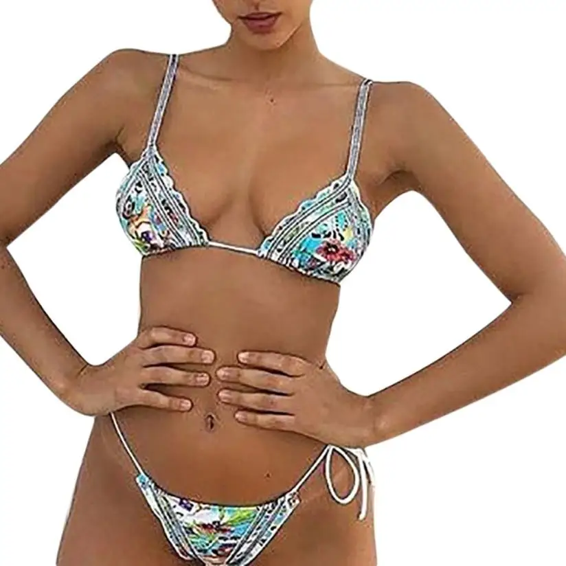 

Women two pieces Print Bikinis Split Tankini Swimwear Swimsuit 2018 Female Bather Suit Separates Plavky Maillot De Bain Biquini