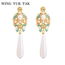 Wing yuk tak, богемные этнические серьги для женщин, белые свадебные серьги с искусственным жемчугом, женские массивные украшения, рождественский подарок
