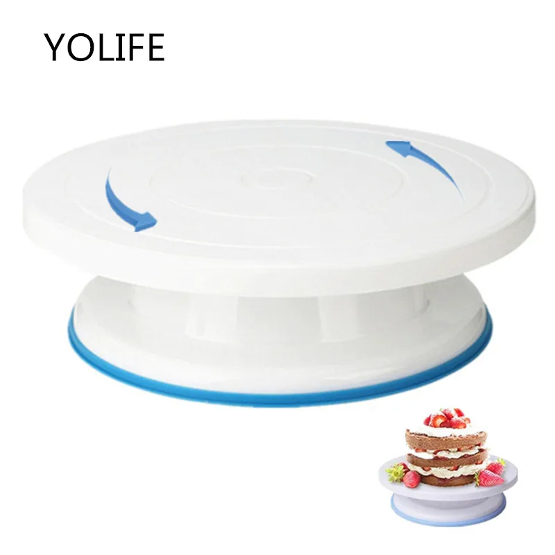 

10 inch High quality Cake Stand Craft Turntable Set Platform Cupcake Rotating Plate Revolving Cake Baking Decorating Tools