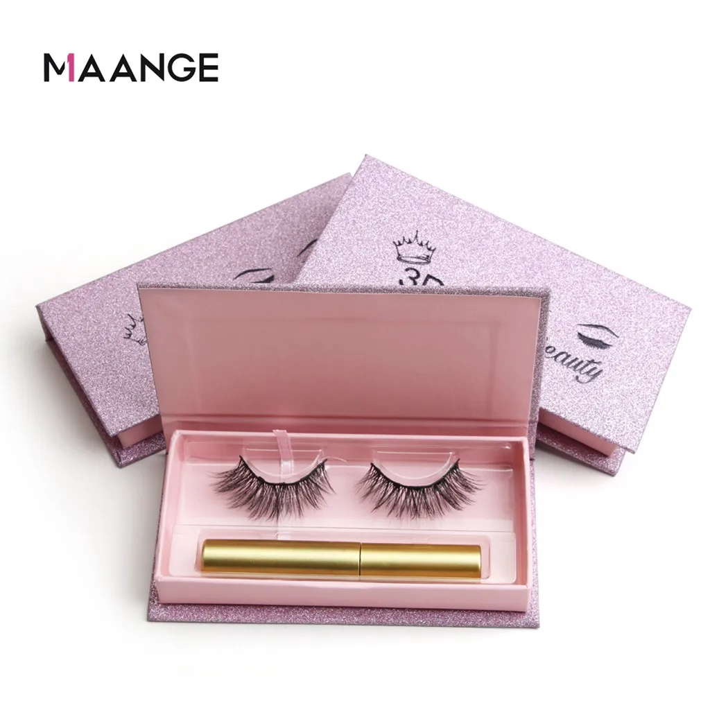 

Hot Fashion Imitation sable magnetic false eyelashes with magnetic eyeliner liquid Maquiagem Drop Shipping