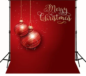 

Winter Red Xmas Ball Season photo backdrop Vinyl cloth High quality Computer printed christmas Backgrounds